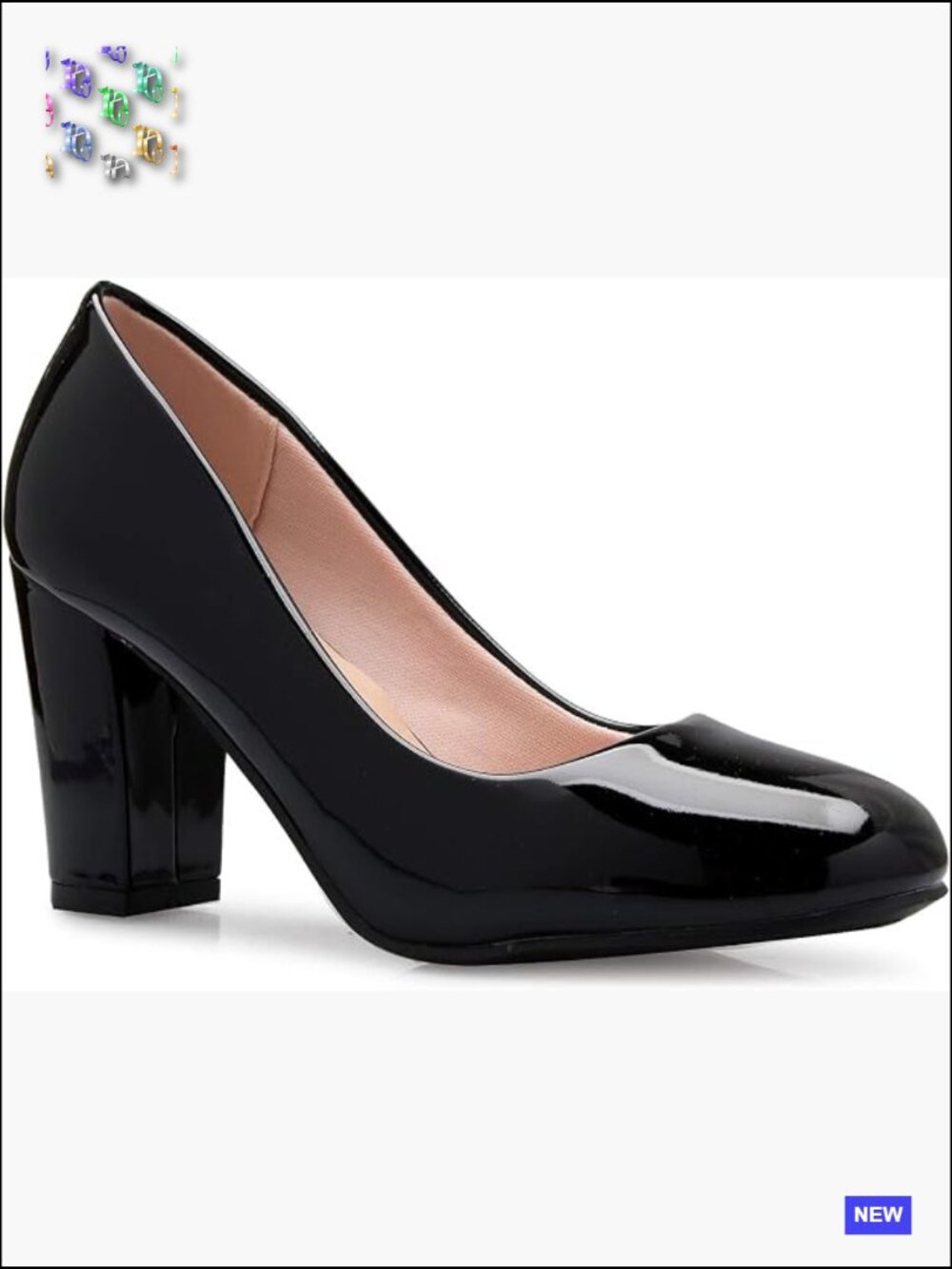 Classic Round-Toe Platform Pumps High Block Heel Cushioned Comfort